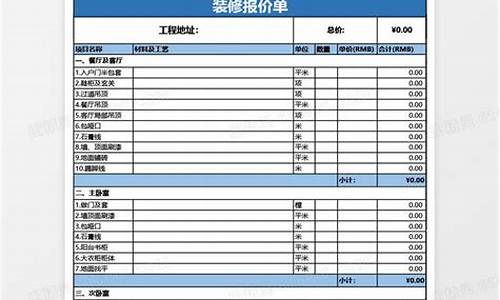 装修 报价表-装修报价明细表免费
